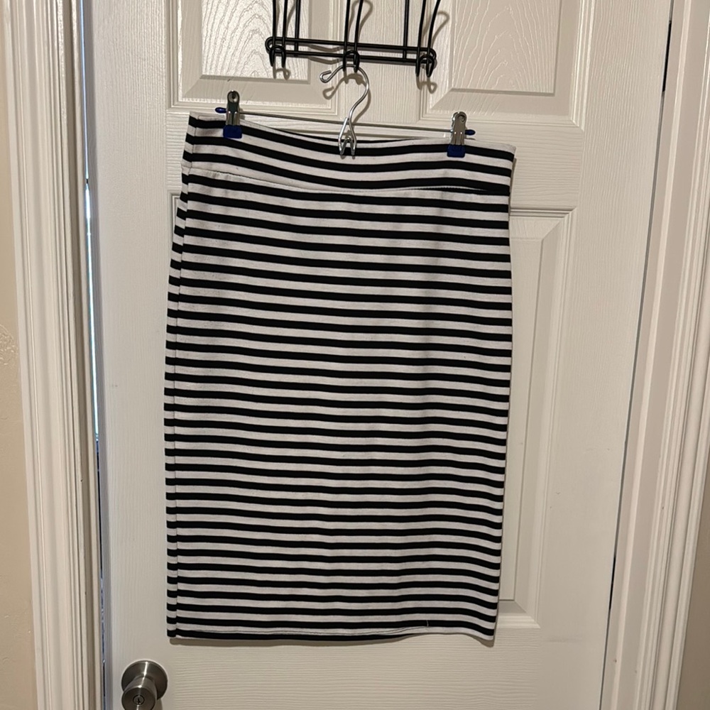 Azules Black and White Midi Pencil Skirt Casual